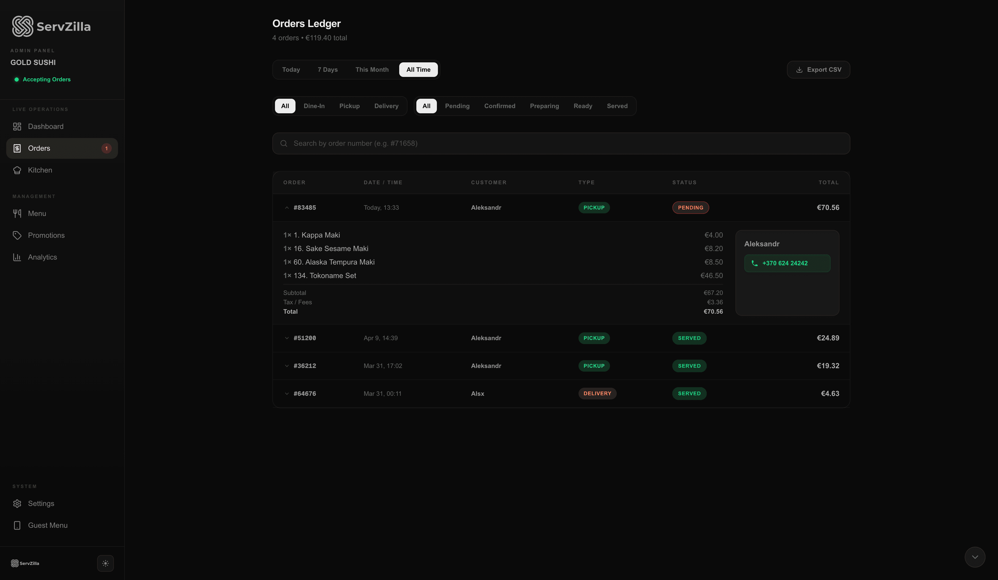 Orders